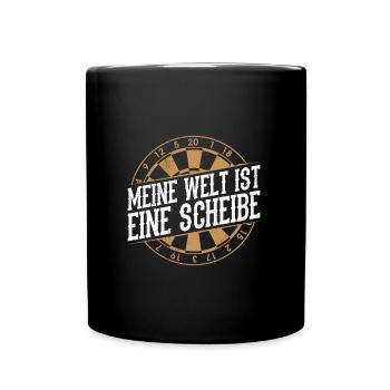 Dartscheibe Darts Sprüche Dart Zubehör Darts - Tasse einfarbig - Schwarz - Vorne