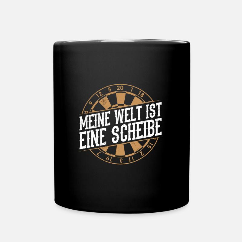 Dartscheibe Darts Sprüche Dart Zubehör Darts - Tasse einfarbig - Schwarz