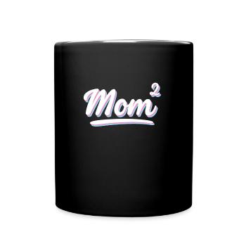 Mom hoch 2 Zwillinge Schwanger mit Zwillinge - Tasse einfarbig - Schwarz - Vorne