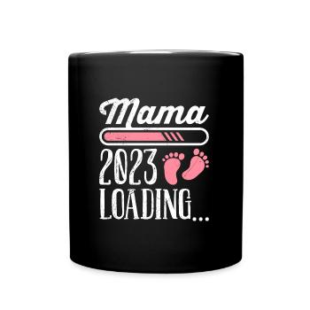 Maman 2023 chargement Mère Fille enceinte Maman - Mug uni - noir - Devant