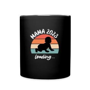 Maman 2023 Chargement de bébé Jeunes filles enceintes - Mug uni - noir - Devant