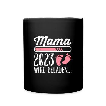 Maman 2023 chargement Mère Fille enceinte Maman - Mug uni - noir - Devant