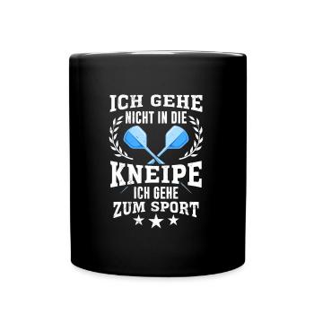 Kneipensport Darts spielen Dartpfeile Treffer Dart - Tasse einfarbig - Schwarz - Vorne