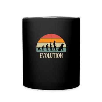 evolution dog man vintage humor geschenkidee - Tasse einfarbig - Schwarz - Vorne