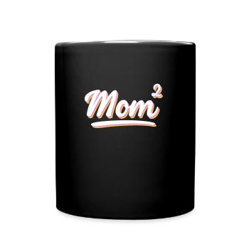 Mom hoch 2 Zwillinge Schwanger mit Zwillinge - Tasse einfarbig - Schwarz - Vorne