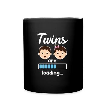 Twins pregnant with twins Young girls - Full Colour Mug - black - Front