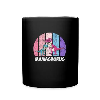 Dinosaur Mamasaurus Kids Dino Super Mama - Full Colour Mug - black - Front