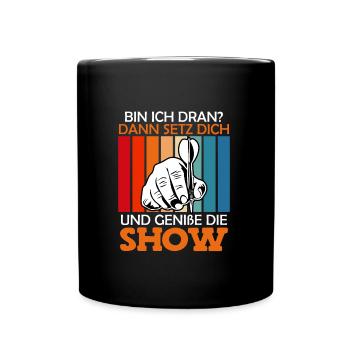 Dart spielen Darts Show Punktzahl Dart - Tasse einfarbig - Schwarz - Vorne