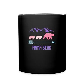 Mama Bear Familie Kinder Tochter Sohn Mama - Tasse einfarbig - Schwarz - Vorne
