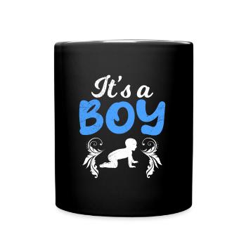 It s a boy - Boys mom pregnant with boy - Full Colour Mug - black - Front