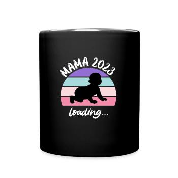 Maman 2023 Chargement de bébé Jeunes filles enceintes - Mug uni - noir - Devant
