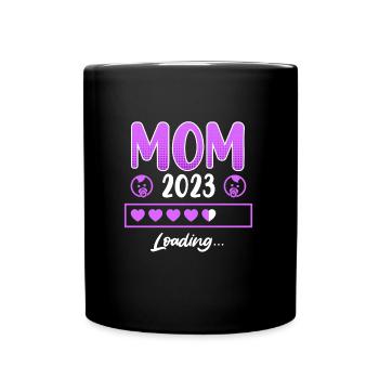 Mama 2023 Mutter to be schwanger Junge Mädchen - Tasse einfarbig - Schwarz - Vorne