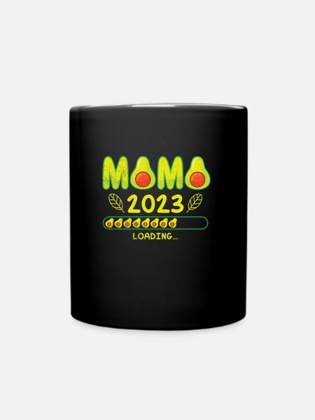 Mama 2023 loading Schwangerschaft Baby Avocado - Tasse einfarbig - Schwarz