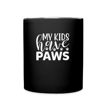 Mes enfants ont des pattes - Mug uni - noir - Devant