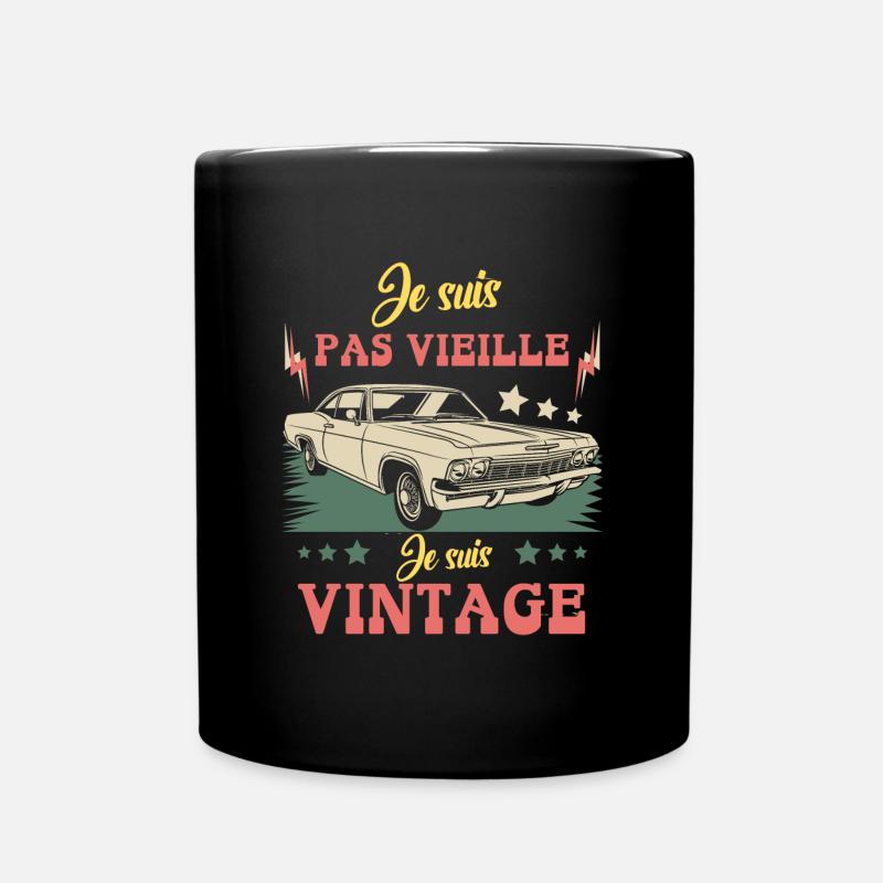 Je suis pas vieille je suis vintage - Mug uni - noir