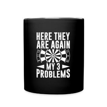 Darten Dart spielen Dartscheibe Punktzahl Dart - Tasse einfarbig - Schwarz - Vorne