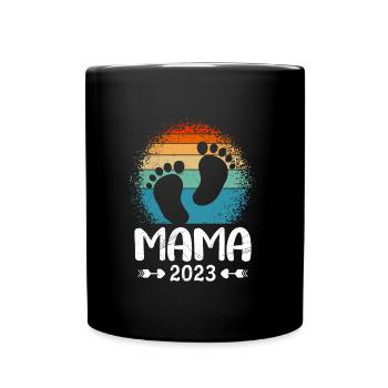 Mama 2023 Mutter schwanger werden Schwangerschaft - Tasse einfarbig - Schwarz - Vorne