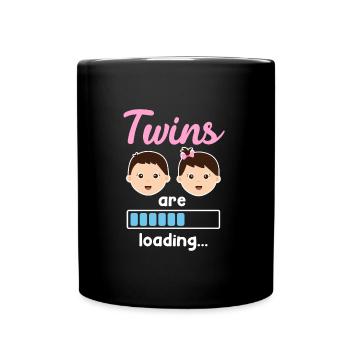 Twins pregnant with twins Young girls - Full Colour Mug - black - Front