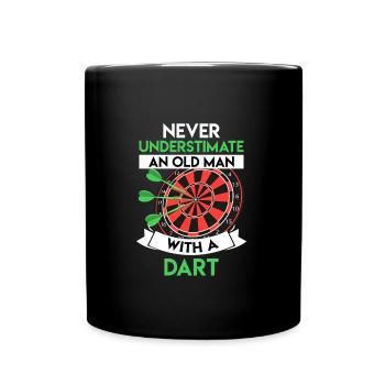 Unterschätze niemals einen alten Mann - Tasse einfarbig - Schwarz - Vorne