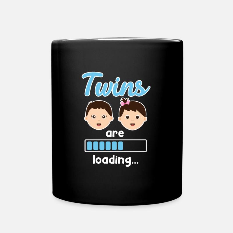 Zwillinge schwanger mit Zwillingen Junge Mädchen - Tasse einfarbig - Schwarz
