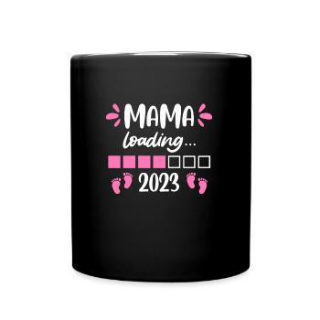 Mom 2023 Baby loading Pregnant with Girl - Full Colour Mug - black - Front