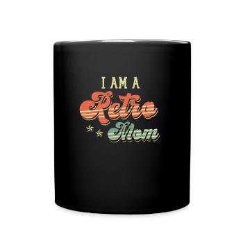 Retro Mama Vintage Mutter Kinder Oma Mama - Tasse einfarbig - Schwarz - Vorne