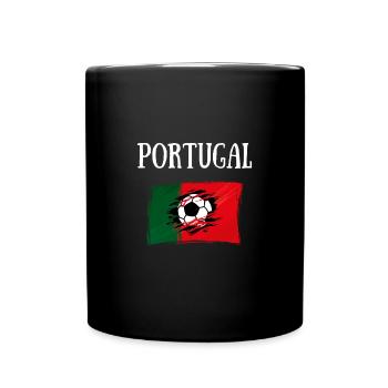 foot portugal football cadeau personnalisé drapeau - Mug uni - noir - Devant