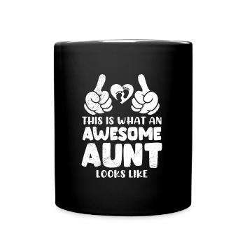 This is what a cool aunt looks like Family Best Aunt - Full Colour Mug - black - Front
