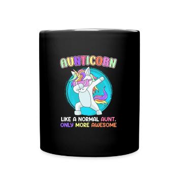 Einhorn Tante meine ist toller als deine Tante - Tasse einfarbig - Schwarz - Vorne