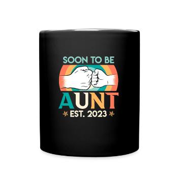 Ich werde Tante 2023 Bald Tante Beste Tante - Tasse einfarbig - Schwarz - Vorne