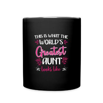 This is what the best aunt in the world looks like Cool aunt - Full Colour Mug - black - Front