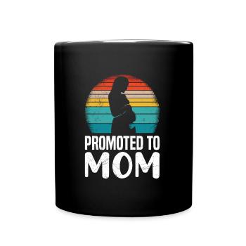 Promu à maman grossesse - Mug uni - noir - Devant