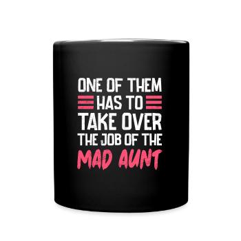 Meilleur travail de tante de la famille de crazy autom - Mug uni - noir - Devant
