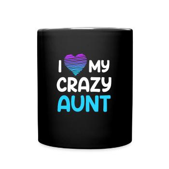 J’aime ma tante J’aime ma tante folle - Mug uni - noir - Devant