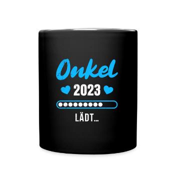 Onkel 2023 lädt werdender Onkel - Tasse einfarbig - Schwarz - Vorne