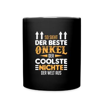 Betser Onkel der coolsten Nichte Onkel - Tasse einfarbig - Schwarz - Vorne