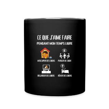 temps libre chien homme humour idée cadeau chiot - Mug uni - noir - Devant