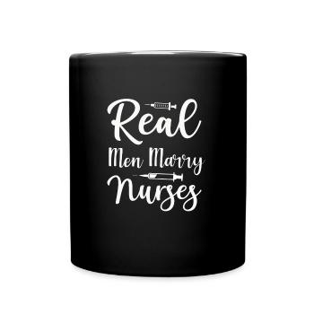 De vrais hommes épousent des infirmières - Mug uni - noir - Devant