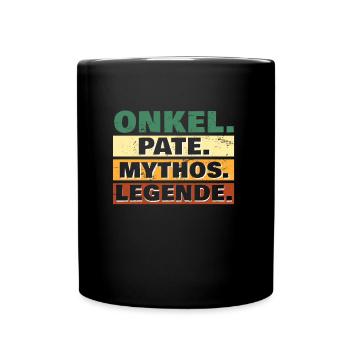 Onkel Pate Mythos Legende cooler Onkel - Tasse einfarbig - Schwarz - Vorne
