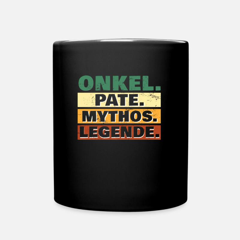 Onkel Pate Mythos Legende cooler Onkel - Tasse einfarbig - Schwarz