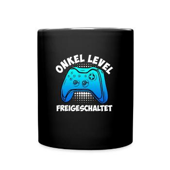 Onkel Level freigeschaltet Onkel - Tasse einfarbig - Schwarz - Vorne