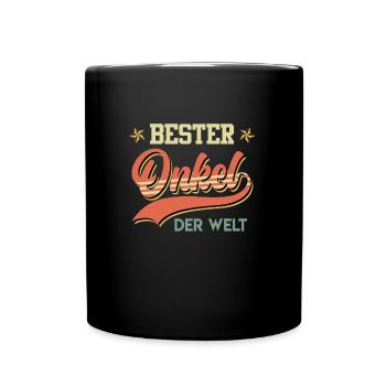Bester Onkel der Welt Vintage Onkel - Tasse einfarbig - Schwarz - Vorne