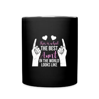 This is what the best aunt in the world looks like Cool aunt - Full Colour Mug - black - Front