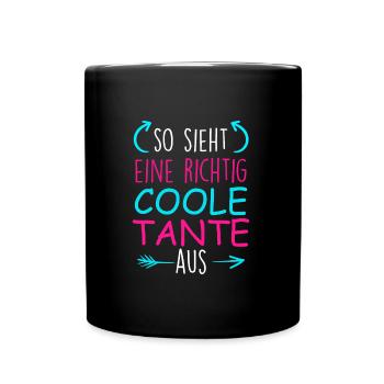 So sieht coole Tante aus Familie Onkel und Tante - Tasse einfarbig - Schwarz - Vorne