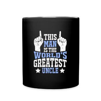 Dieser Mann ist der coolste Onkel der Welt Onkel - Tasse einfarbig - Schwarz - Vorne