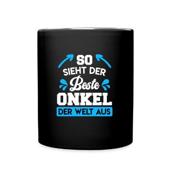 So sieht der beste Onkel der Welt aus - Tasse einfarbig - Schwarz - Vorne