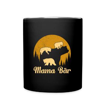 Mama Bär werdende Mama - Tasse einfarbig - Schwarz - Vorne