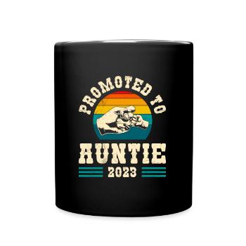 Promoted to Auntie 2023 Promotion Best Aunt - Full Colour Mug - black - Front