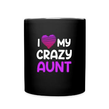 J’aime ma tante J’aime ma tante folle - Mug uni - noir - Devant
