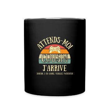 Annonce grossesse cousin humour gamer cadeau drole - Mug uni - noir - Devant